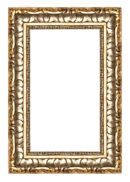 Cadre en or photo avec un motif décoratif isolé sur blanc — Photo