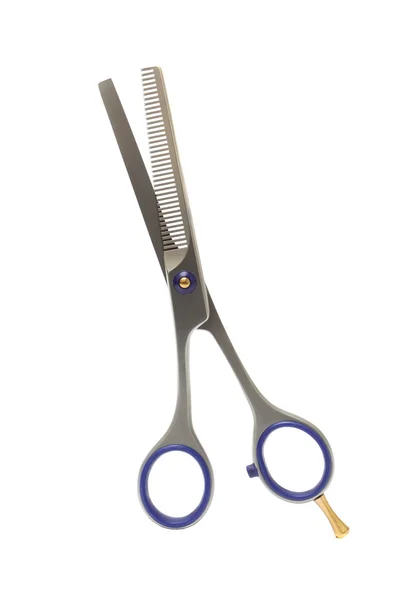 Professional hairdressers thinning scissors isolated on white — Stock Photo, Image