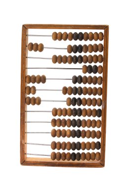 Old wooden abacus isolated on white background clipart