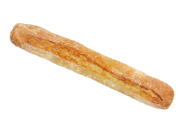 Französisches oder italienisches Baguette isoliert auf weißem Hintergrund — Stockfoto