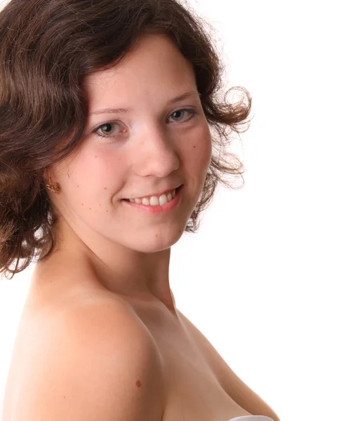 白い歯を持つ若い美しい笑顔の女性 — ストック写真