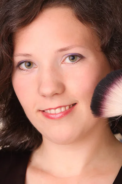 Moda close-up portret de mulher bonita com dentes brancos smi — Fotografia de Stock