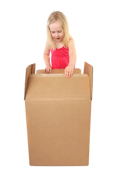 stock image Child opening gift. Surprise