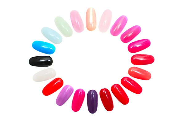 Colorful nails isolated on white — Stock Photo, Image