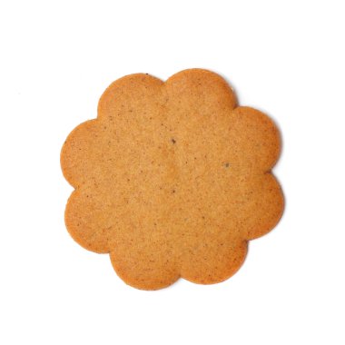 Sweet brown cookie isolated on white background clipart