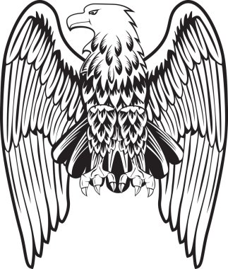 Eagle with the lowered wings