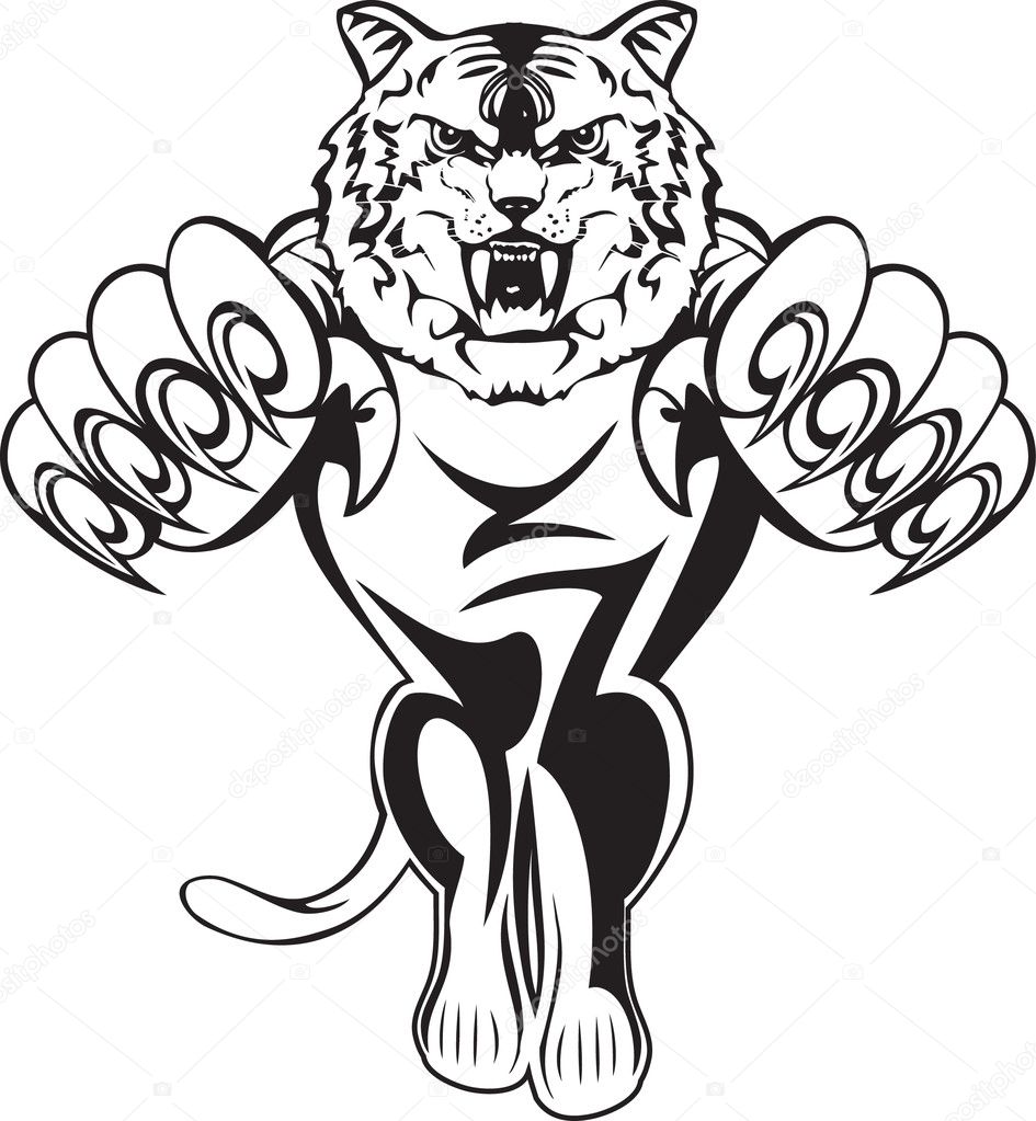 Vector image attacking tiger — Stock Vector © SS1001 #2891233