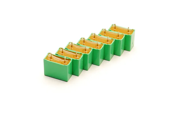 Zelený kondenzátory — Stock fotografie