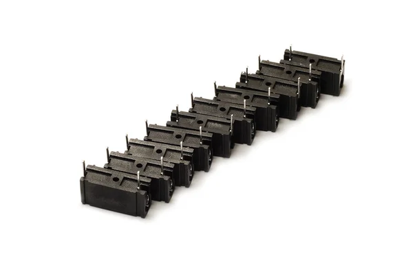 Black capacitors isolated — Stock Photo, Image