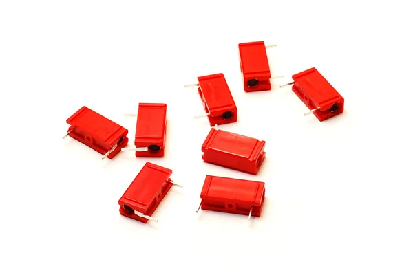 Red capacitors — Stock Photo, Image