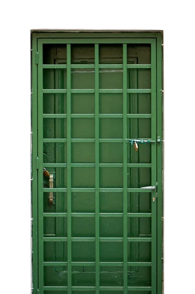 Porta de metal verde — Fotografia de Stock