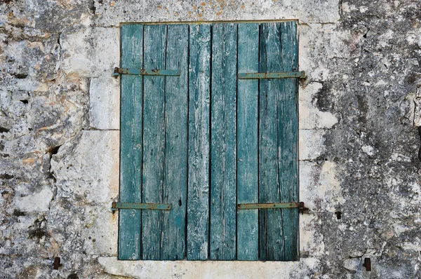 Mavi pencere Panjur — Stok fotoğraf