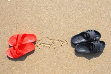 Beach slippers on Beach clipart