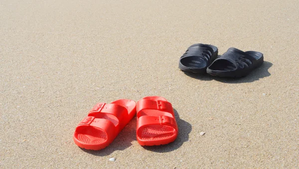 stock image Beach slippers on Beach