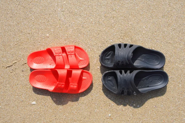 stock image Beach slippers on Beach