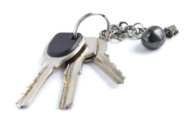 Bunch of keys isolated on white clipart