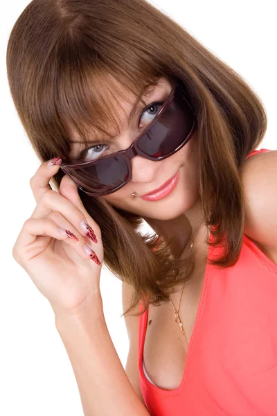 Сексуальная женщина и солнечные очки — стоковое фото