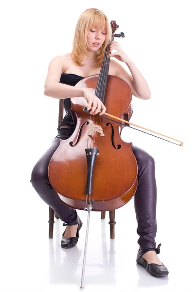 Girl with a cello — Stock Photo, Image