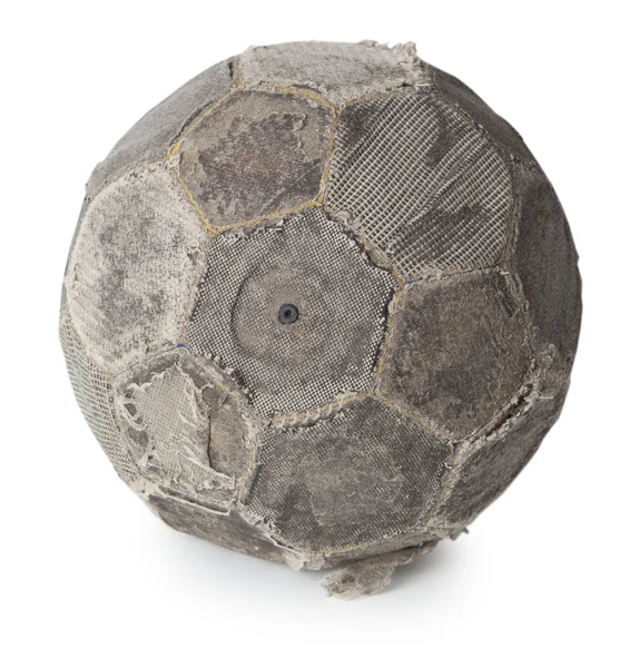 Very old ball for soccer. — Stock Photo, Image