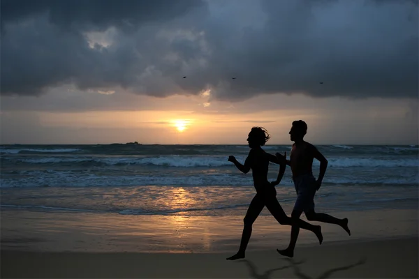 Running during sunset — Stock Photo, Image