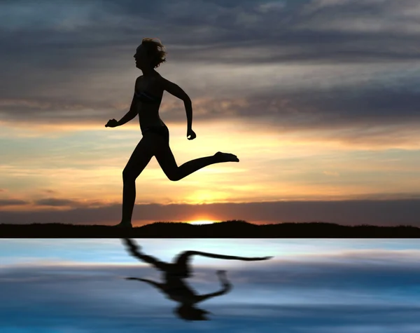 Donna che corre — Foto Stock
