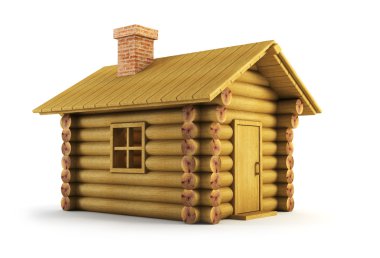 Wooden log-house clipart