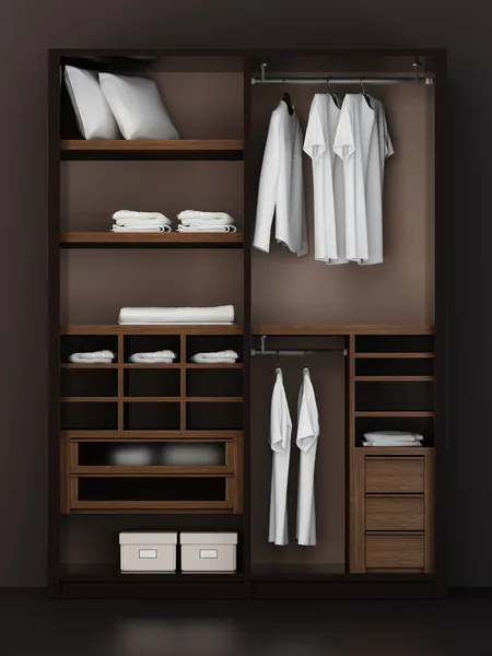 Dentro do armário moderno 3d renderização — Fotografia de Stock