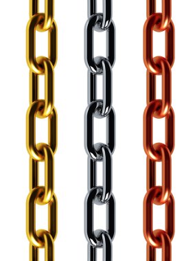 Isolated seamless set of chains clipart