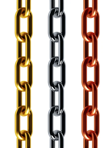 Conjunto de cadenas inconsútiles aisladas — Foto de Stock