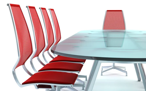 Зал заседаний со столом и стульями — стоковое фото