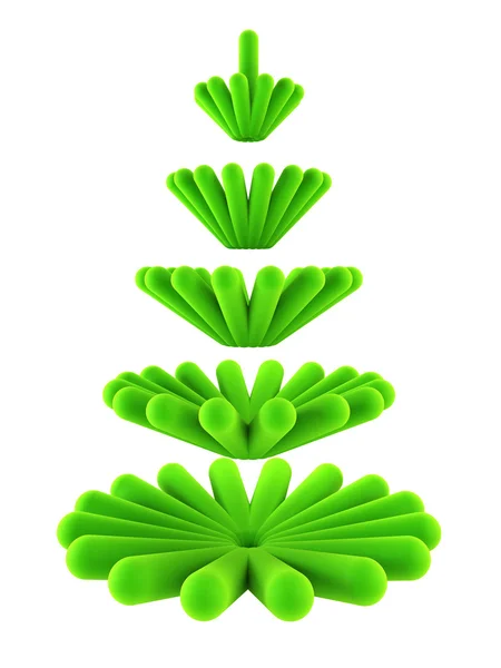 3D sembolik yılbaşı çam ağacı — Stok fotoğraf