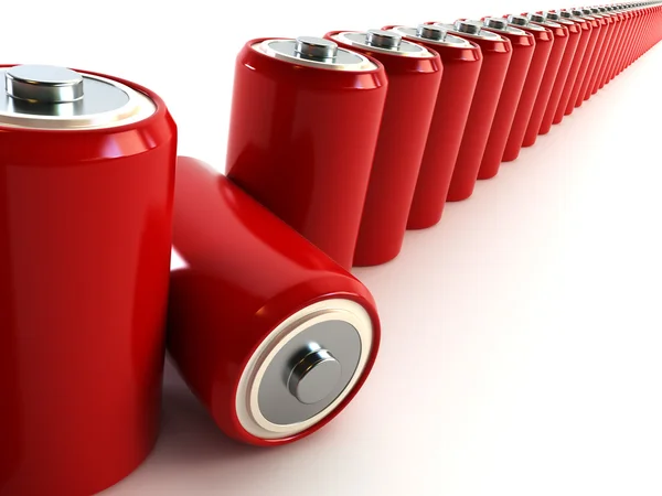 Fila de baterias — Fotografia de Stock