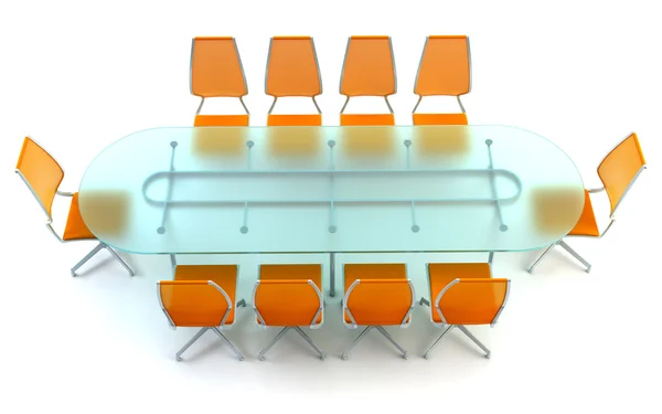 Sala de reuniões com mesa e cadeiras — Fotografia de Stock