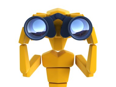 Man looking through the binoculars clipart