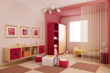 Children's room interior clipart