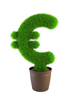 Growing euro symbol clipart