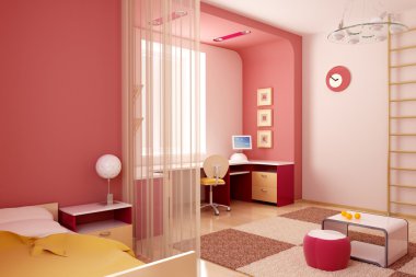 Children's room interior clipart