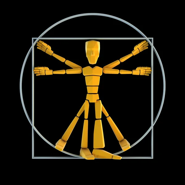 Symbolické muž do circle a square — Stock fotografie