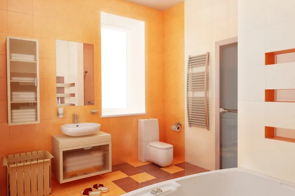 Ogange badkamer interieur — Stockfoto