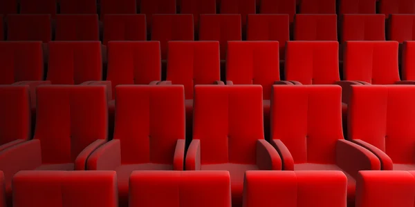 Auditorium met rode stoel — Stockfoto