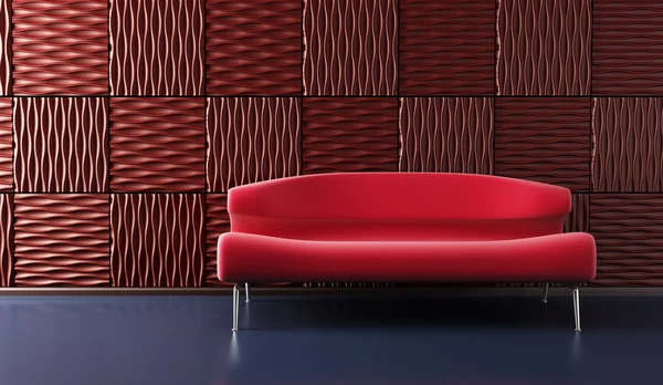 Pop-art lounge kamer met Bank — Stockfoto