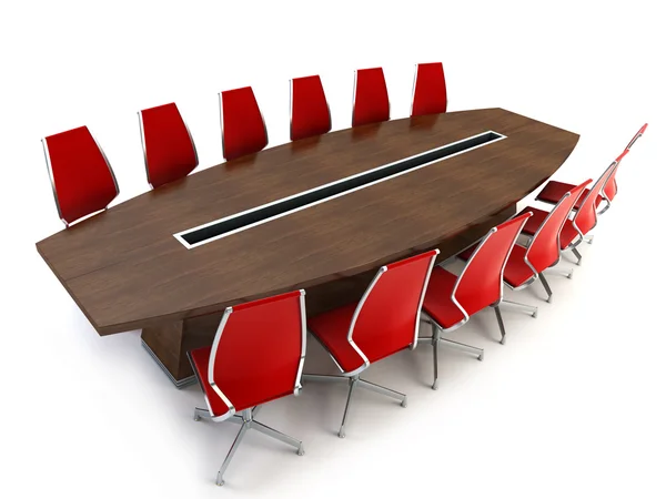 Boardroom with table and chairs — Stock Photo, Image