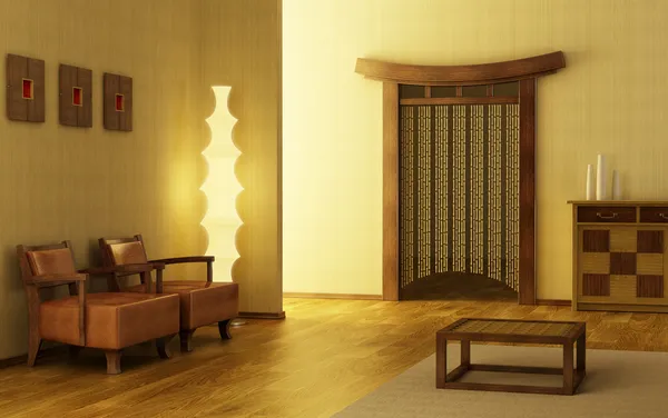 Chinese stijl lounge kamer — Stockfoto