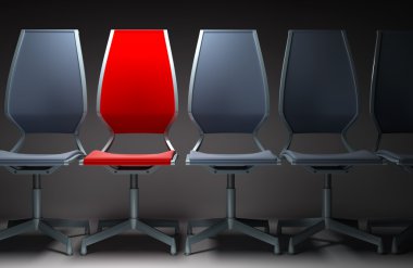 Colour office chairs 3d clipart