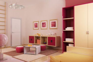 Children's room interior clipart