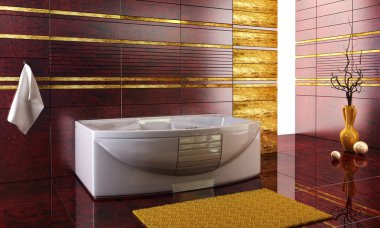 Staggered tiled design of the bathroom clipart