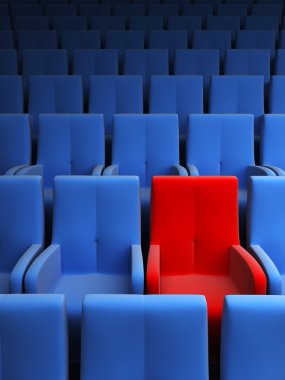 Auditorium with one exclusive seat clipart