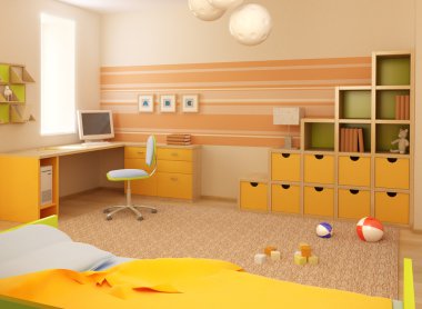 Children's room interior clipart