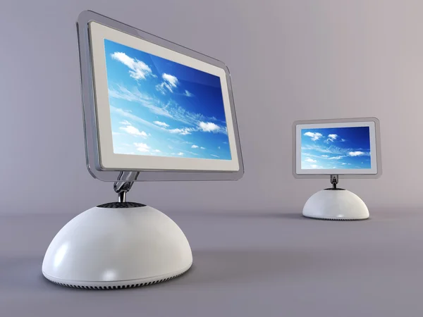Dwa nowoczesne komputera — Zdjęcie stockowe