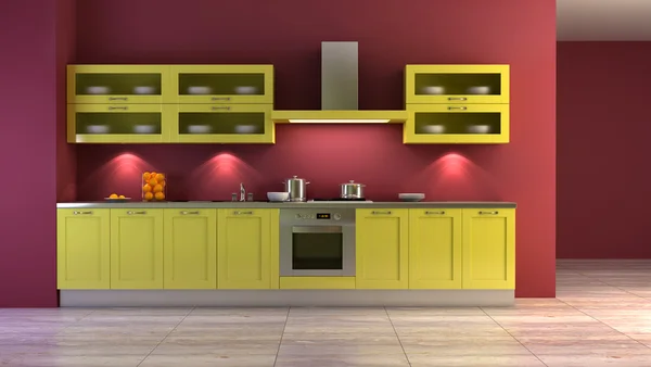 Interiér kuchyně ve stylu pop-art — Stock fotografie
